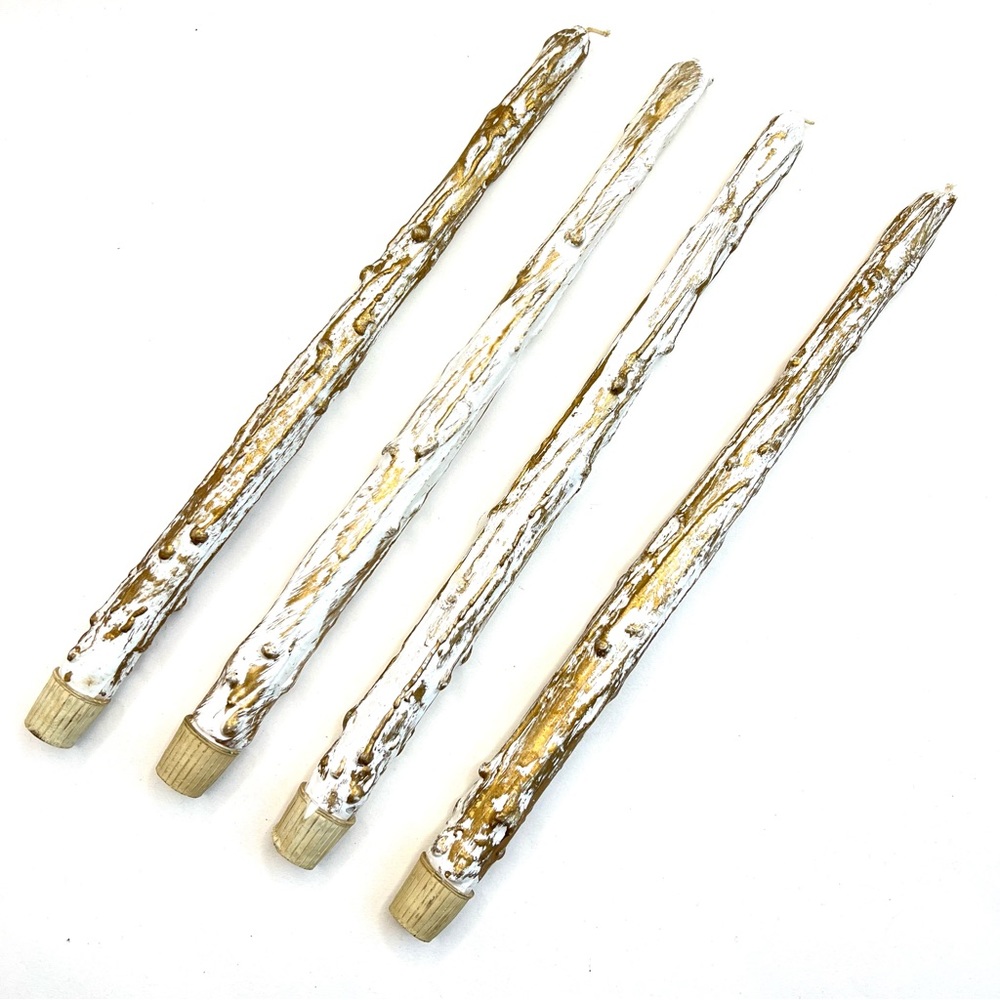 4 MCM Faux Taper Candlesticks Hollywood Regency